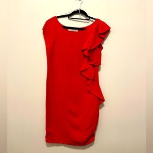 🔥Zara red/orange ruffle dress